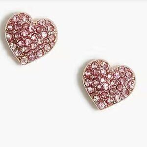 NWT - J.Crew Pavé heart studs